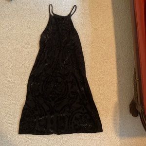 Aqua black shimmery dress